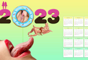 2023 year, new year, calendar, happy new year, sweet, pussy, cunnilingus