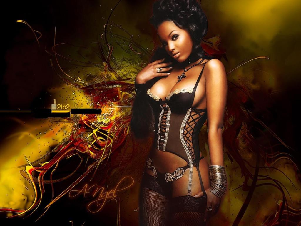 black, angel, brunette, lingerie, lola luv, ebony