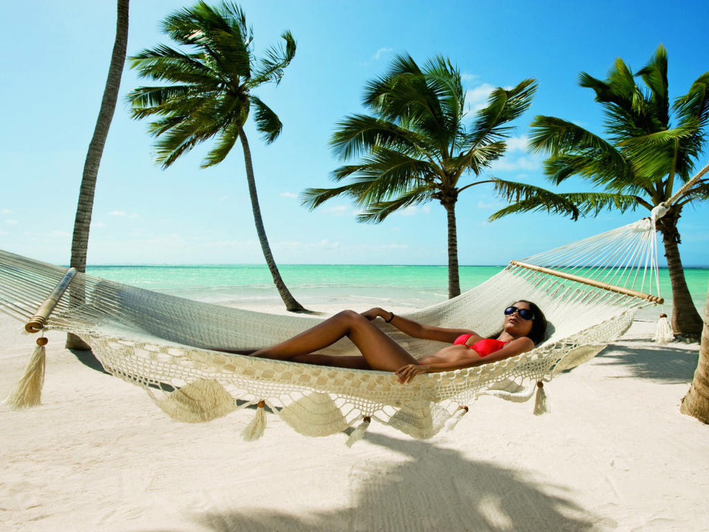 brunette, bikini, glasses, sexy, palms, sea, beach, sand