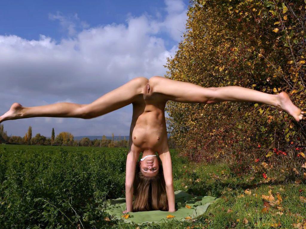 model, blonde, flexible, naked, small tits, hard nipples, hand stand, shaved pussy, big clit, ass, spread legs, nature, whore, sonya d