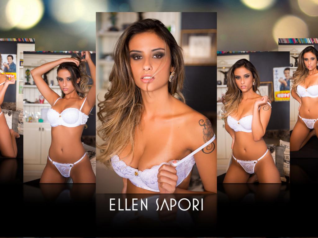 ellen sapori, model, brazilian, latina, long hair, lingerie, tattoo, widescreen cut, white lingerie, collage
