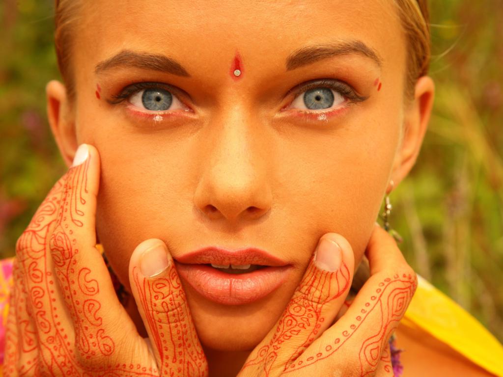 face, blue eyes, wonderful, tattoo, close-up, body art, sexy, hi-q, milena d