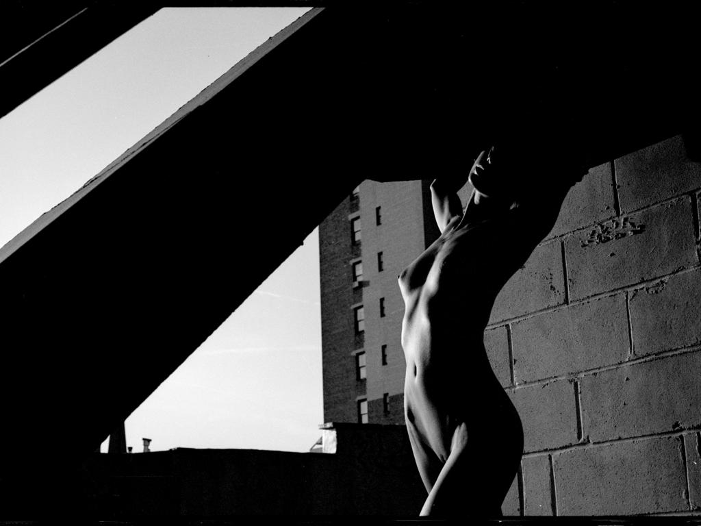 alex, black and white, profile, silhouette, boobs, shaved