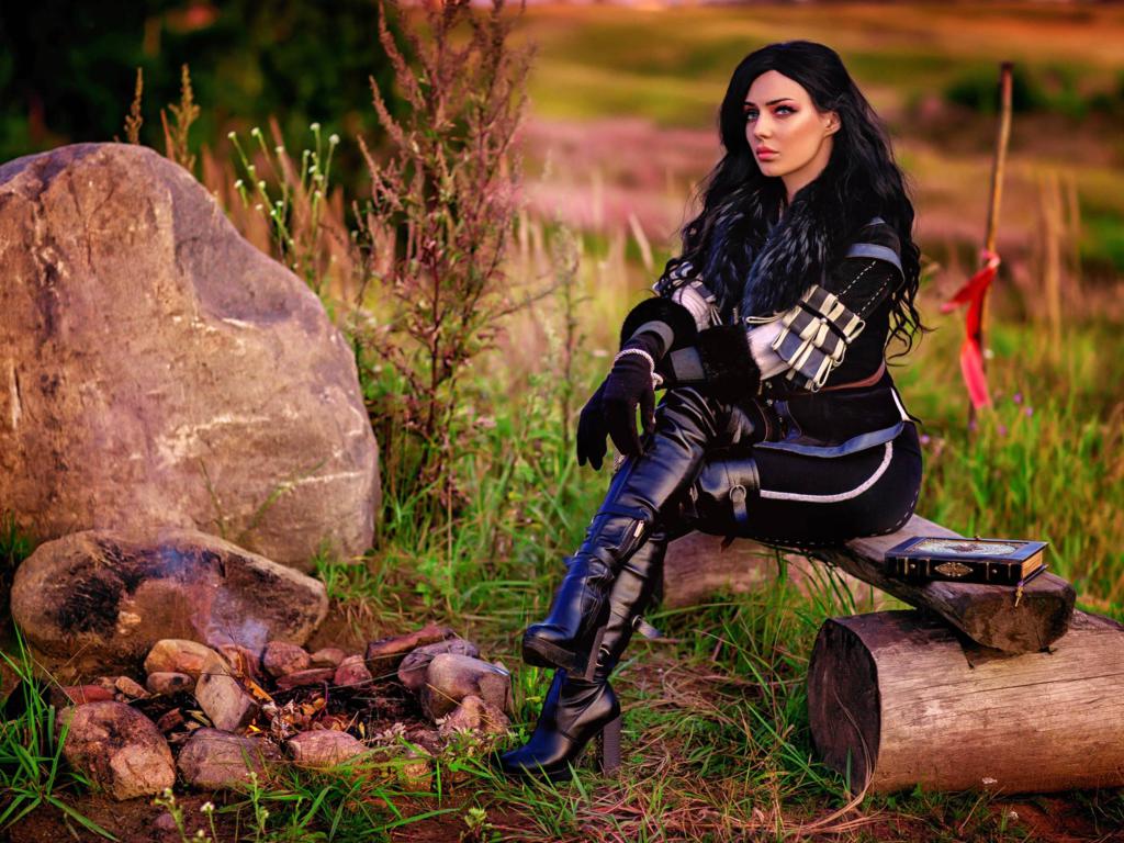 brunette, cosplay, outdoor, thight clothes, erotic, yennefer of vengerberg, babes in boots, overknee boots
