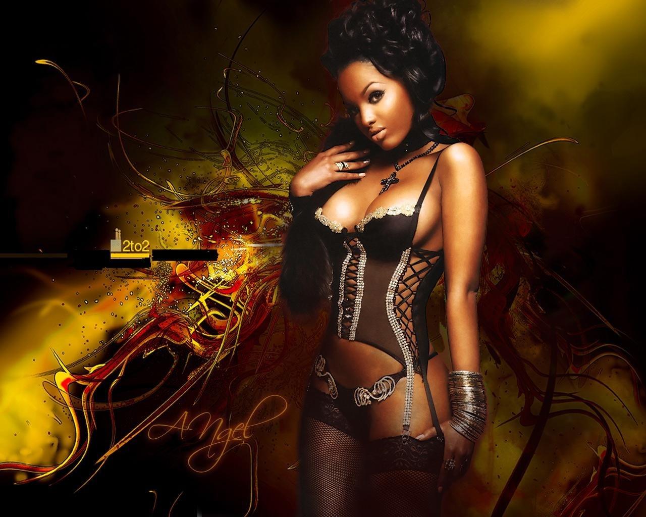 black, angel, brunette, lingerie, lola luv, ebony