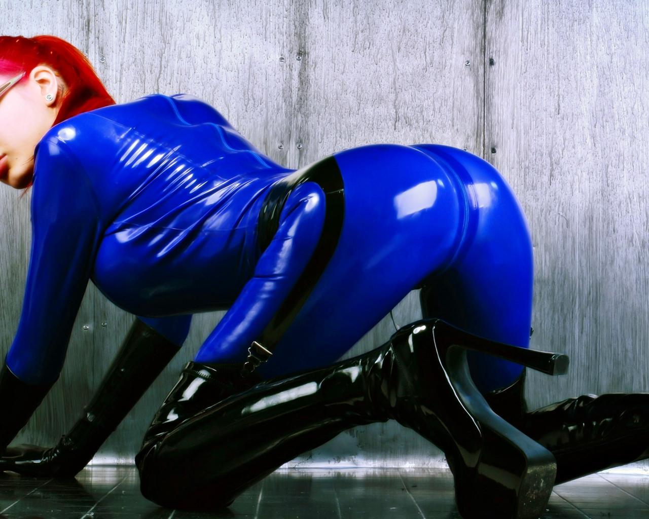 ariane saint, redhead, canadian, glamour, adult model, glasses, posing, kneeling, doggy, tight clothes, blue, latex, fullsuit, shiny, rubber, fetish, black, gloves, pvc, high boots, nice rack, fetish babe, ariane saint amour, overknee boots, babes in boots, ass wallpaper