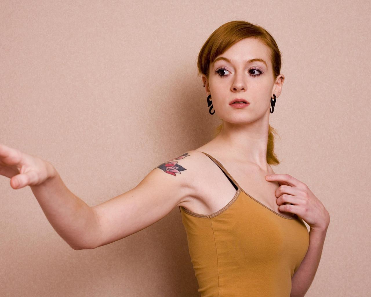 suicide girls, redhead, top, tattoo, non nude