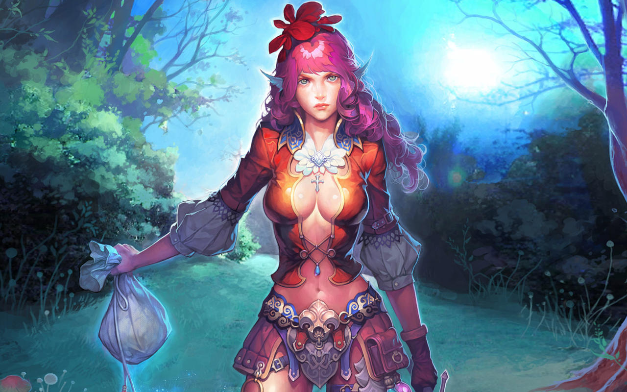 fantasy, lingerie, boobs, red-haired, spirit of blessing, dean holden