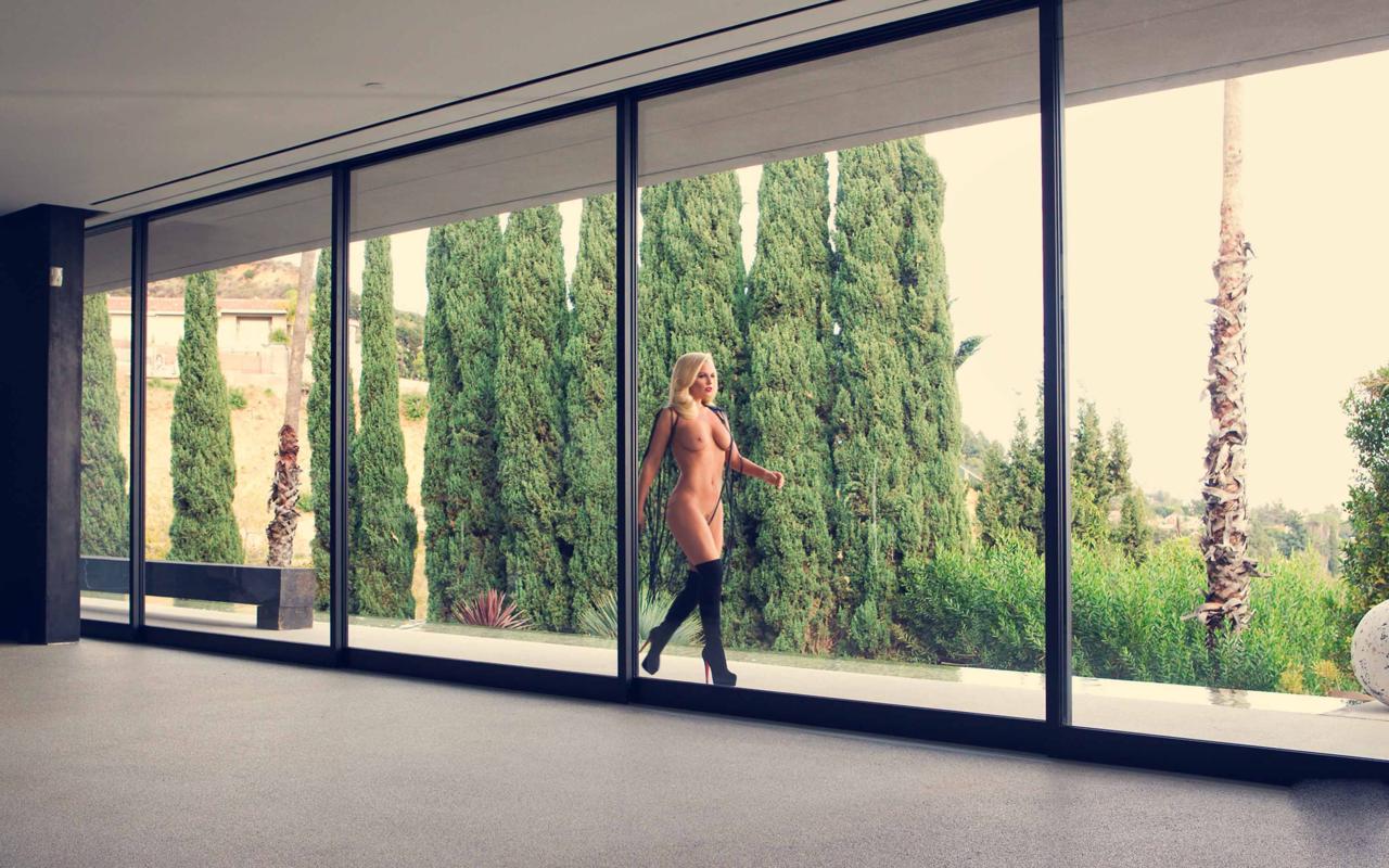 jenny mccarthy, big boobs, tits, solo, babe, lingerie, walking, outdoor, adult model, blonde, sexy babe, nude, boobs, knee boots