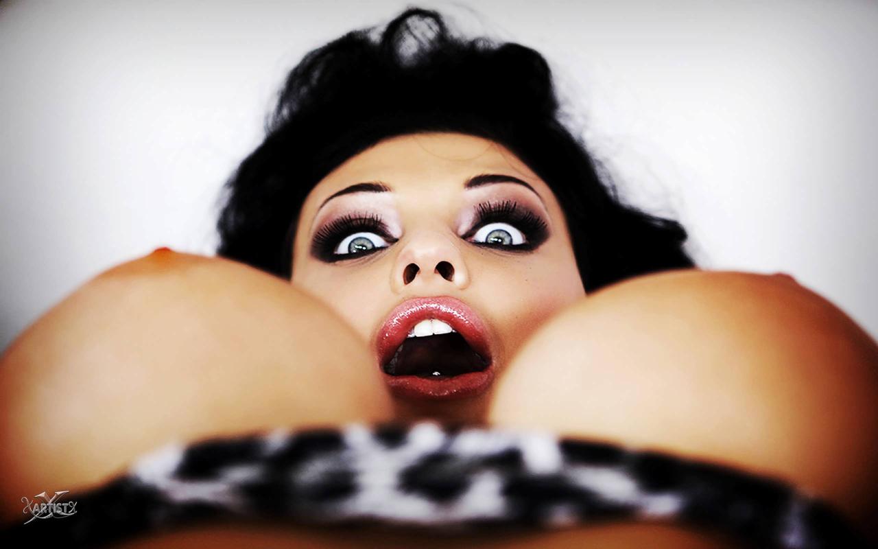 aletta ocean, tits, lingerie, bikini, huge tits, knockers, funbags, close up, eyes, face, open mouth, great view