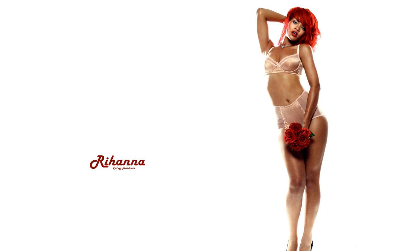 rihanna, barbadian, pop queeen, celebrity, brunette, slim, sexy babe, redhead, long hair, posing, lingerie, bra, panty, long legs, erotic, personality, minimalist wall, own cut, lingerie series, flowers, roses, real celebs wall