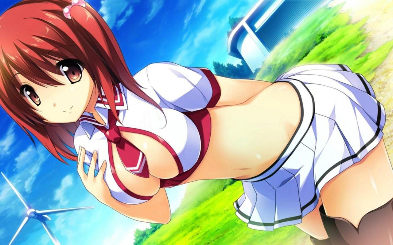 red-haired, big boobs, sexy, hot, hentai