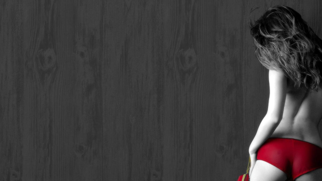 lingerie, ass, red thong