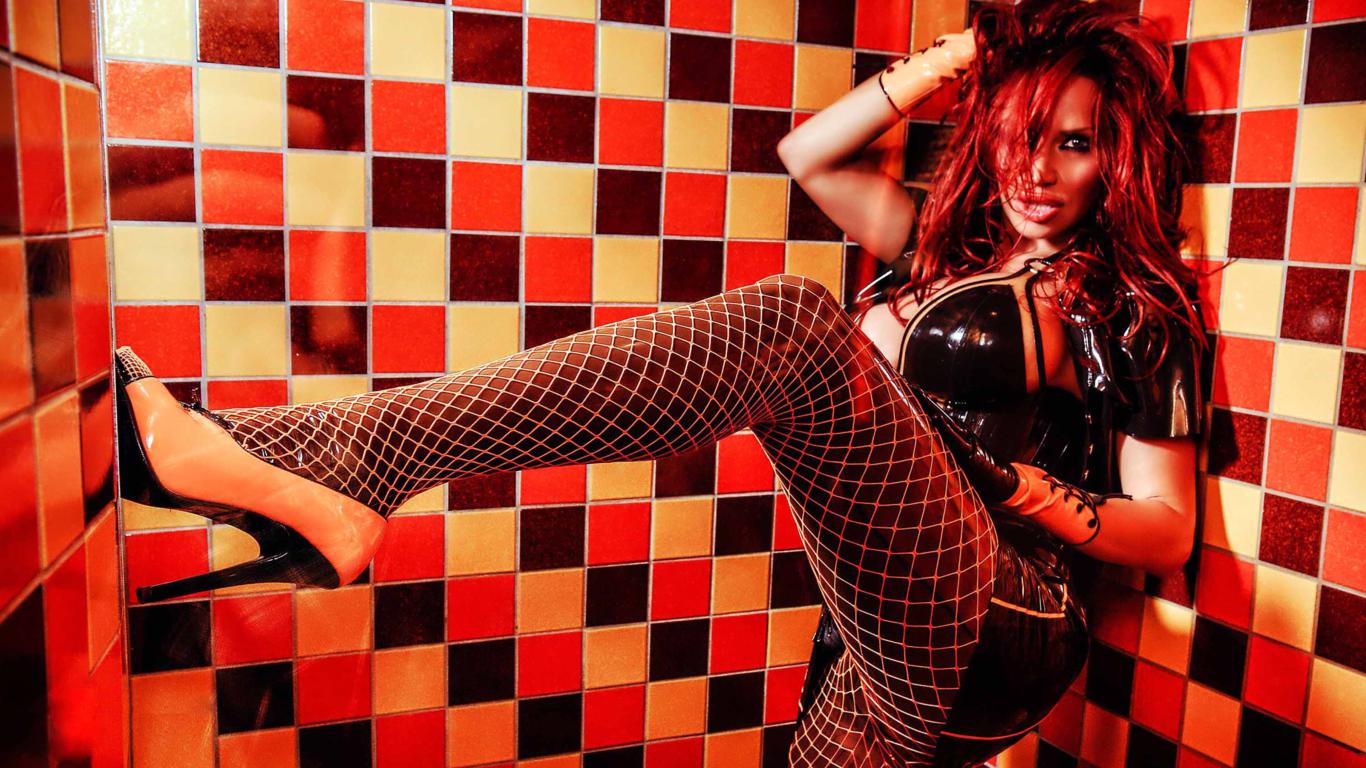 bianca beauchamp, bikini, red, fetish, redhead, big tits, melons