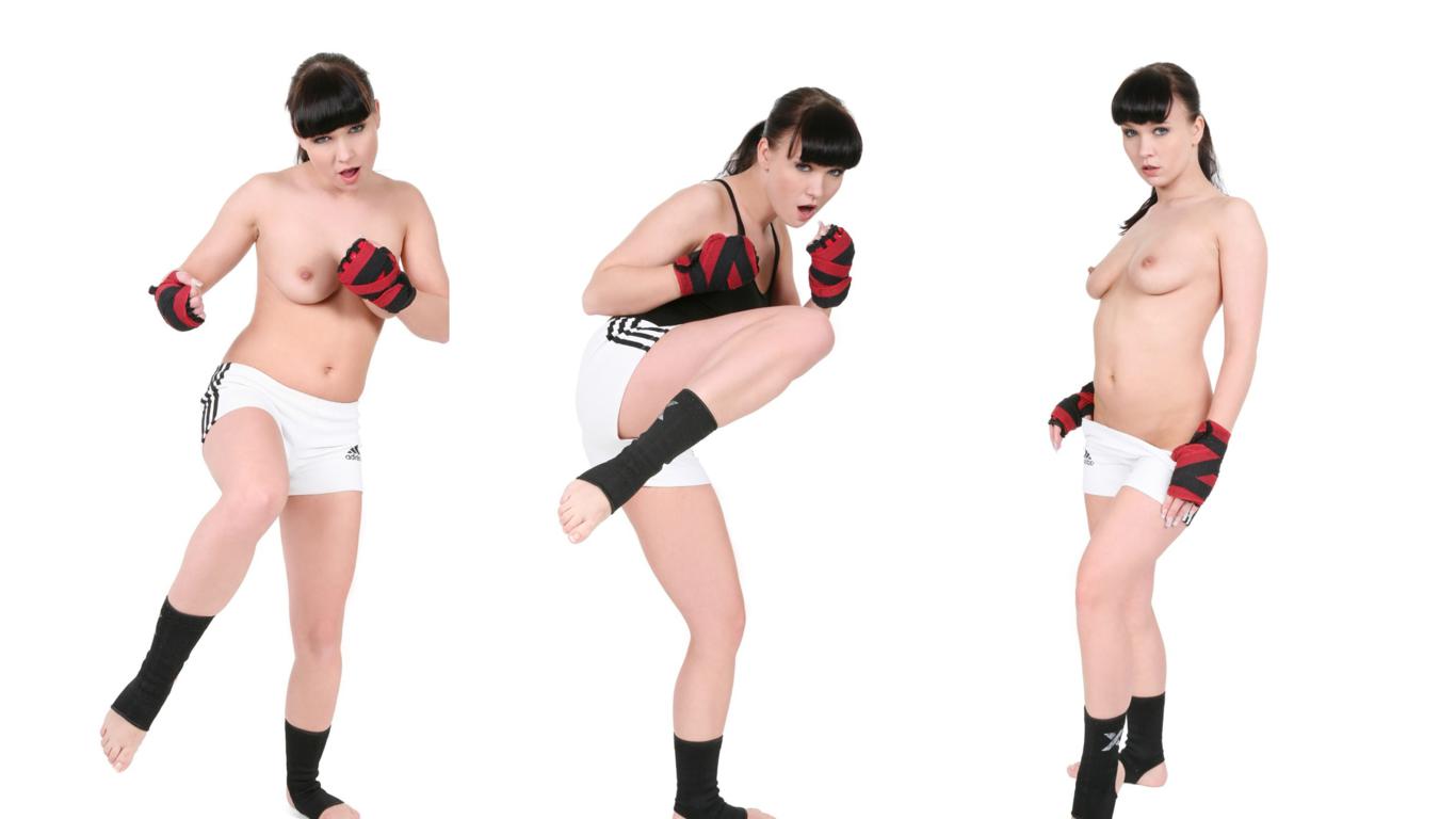 ally style, boxing, collage, tits, brunette