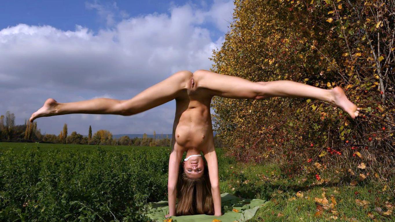 model, blonde, flexible, naked, small tits, hard nipples, hand stand, shaved pussy, big clit, ass, spread legs, nature, whore, sonya d