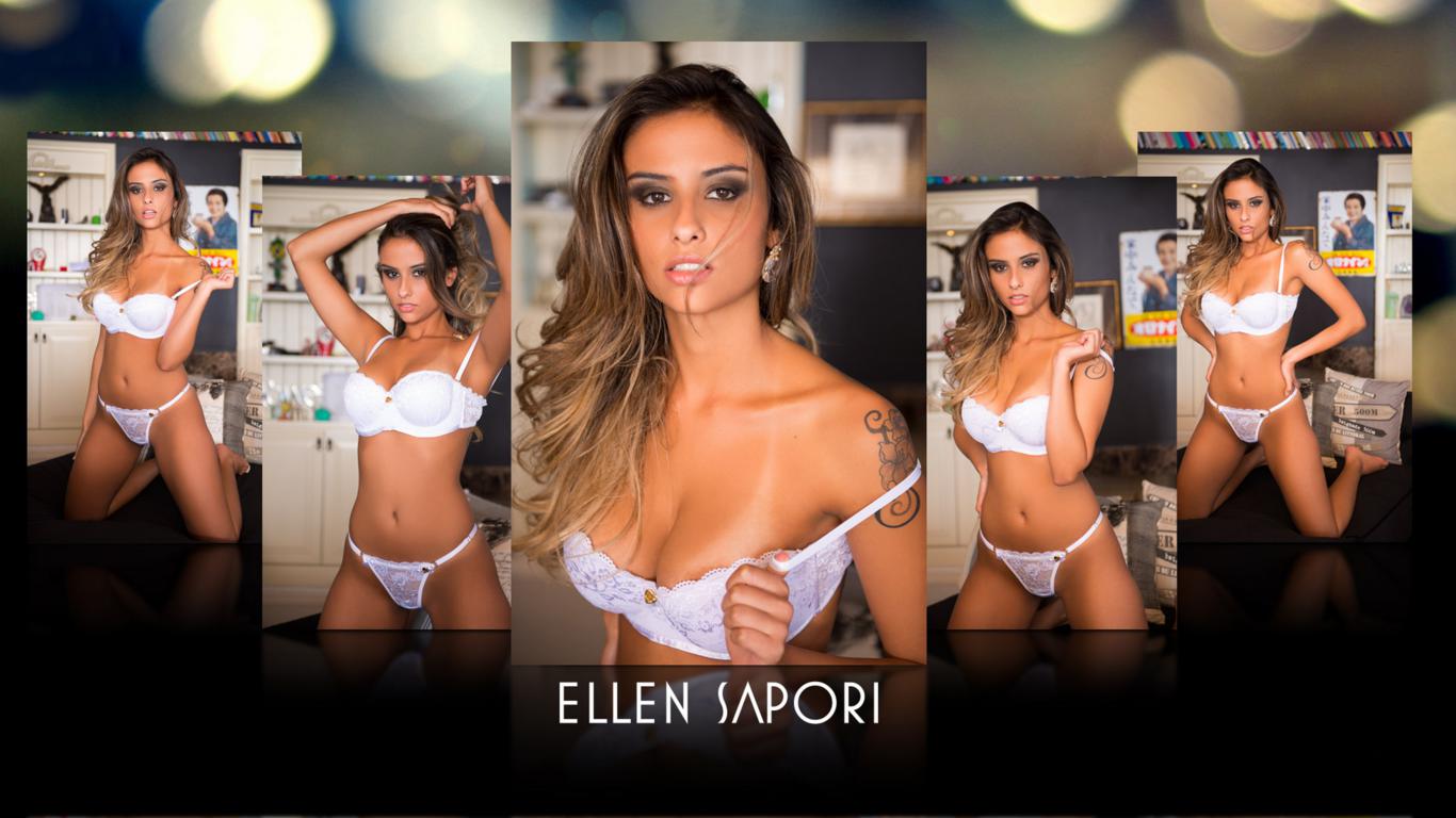 ellen sapori, model, brazilian, latina, long hair, lingerie, tattoo, widescreen cut, white lingerie, collage