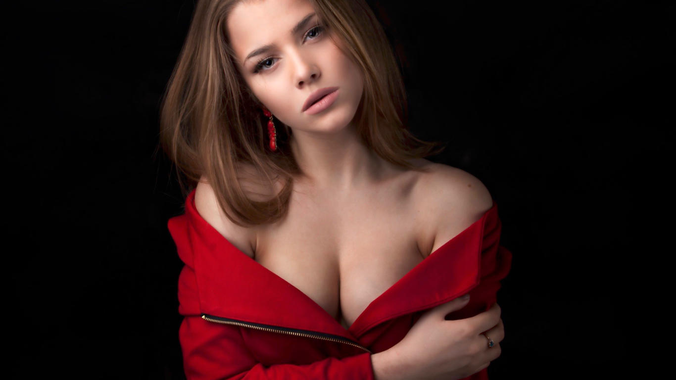 alexandra danilova, model, pretty, babe, russian, sensual lips, cleavage, 4k