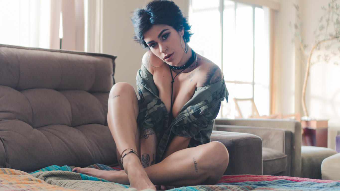 bruna, brunette, artistic, tattoo