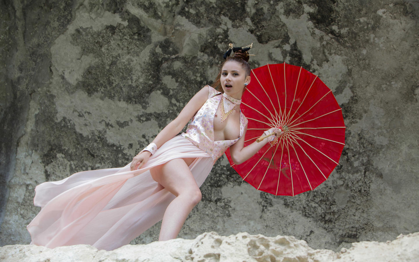 alayi, dress, solo, outdoor, lingerie, umbrella, red fox, marga e, michelle h, yanna o, hi-q, candice, tits