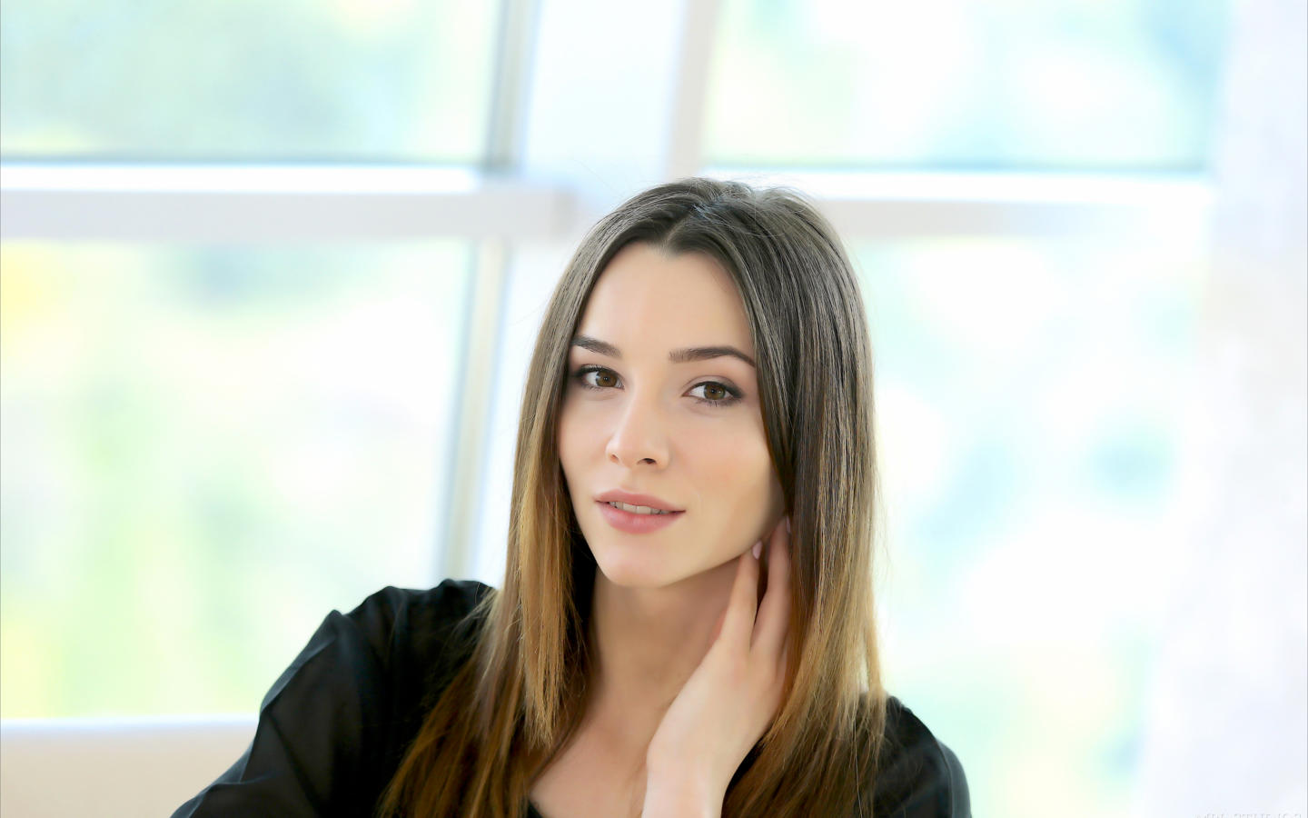 adel morel, amber b, olyvia, model, brunette, long hair, beautiful, face, portrait