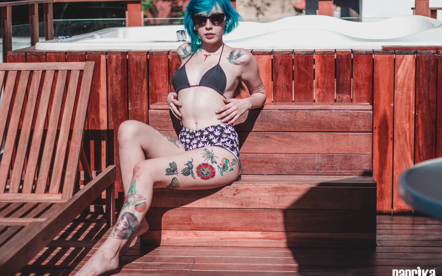 ana vohs, non nude, tattoo, sunglasses, bikini, legs