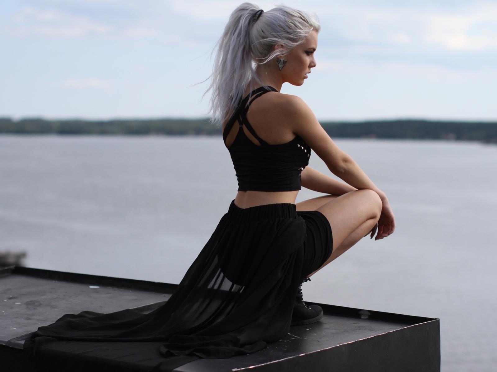 blonde, sexy, girl, river, mirish, miranda hedman, black cat, cosplay