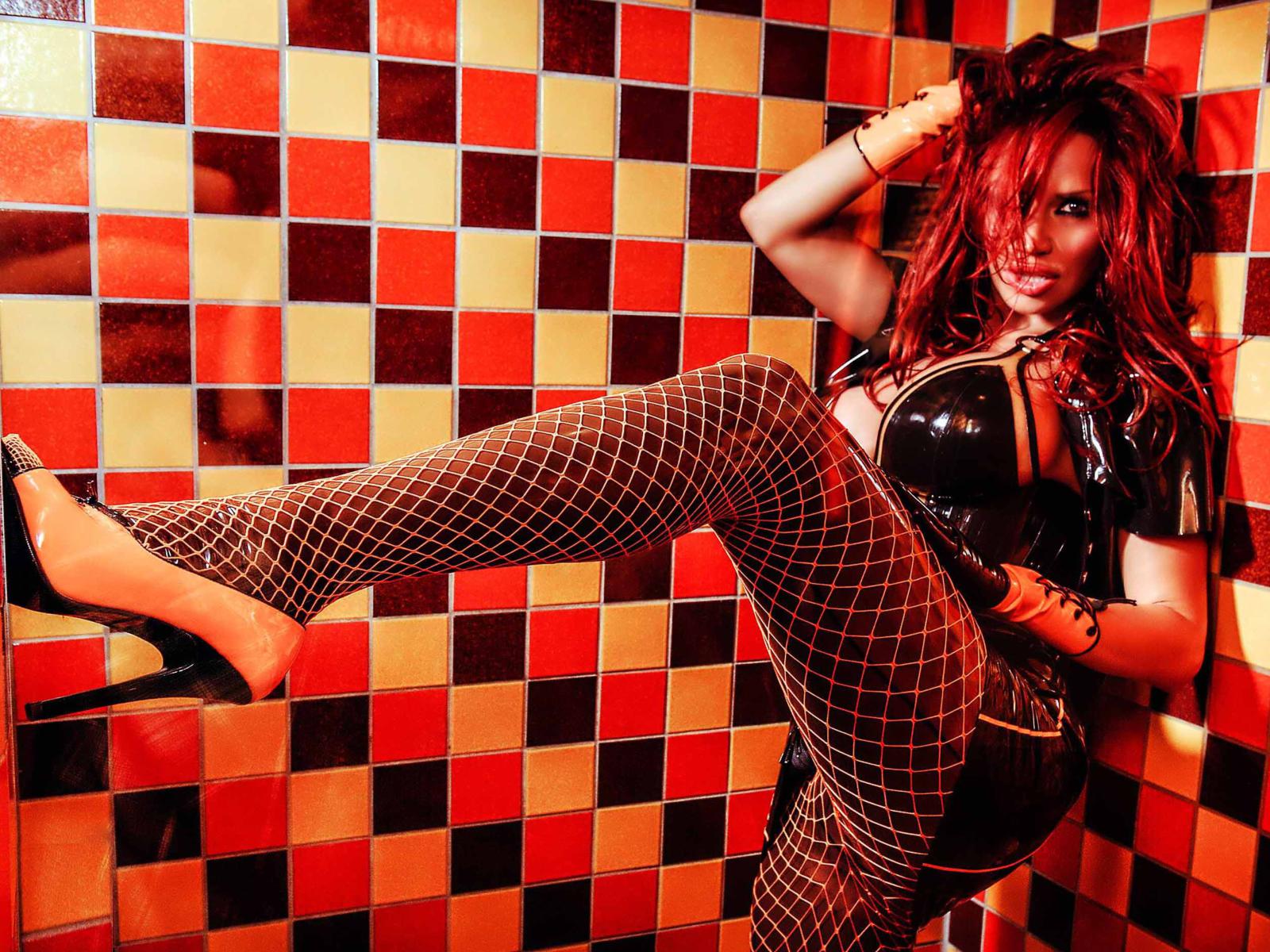 bianca beauchamp, bikini, red, fetish, redhead, big tits, melons