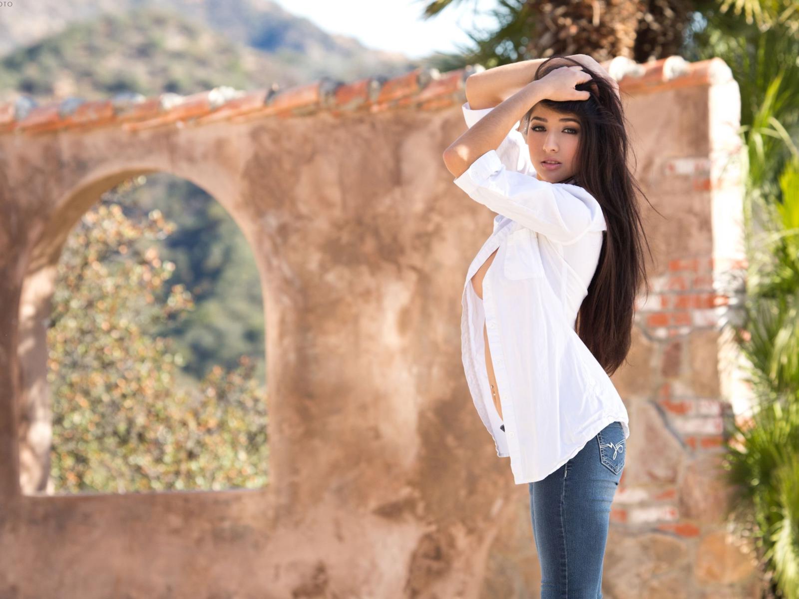 non nude, boobs, megan salinas, hot, jeans, shirt, dressed