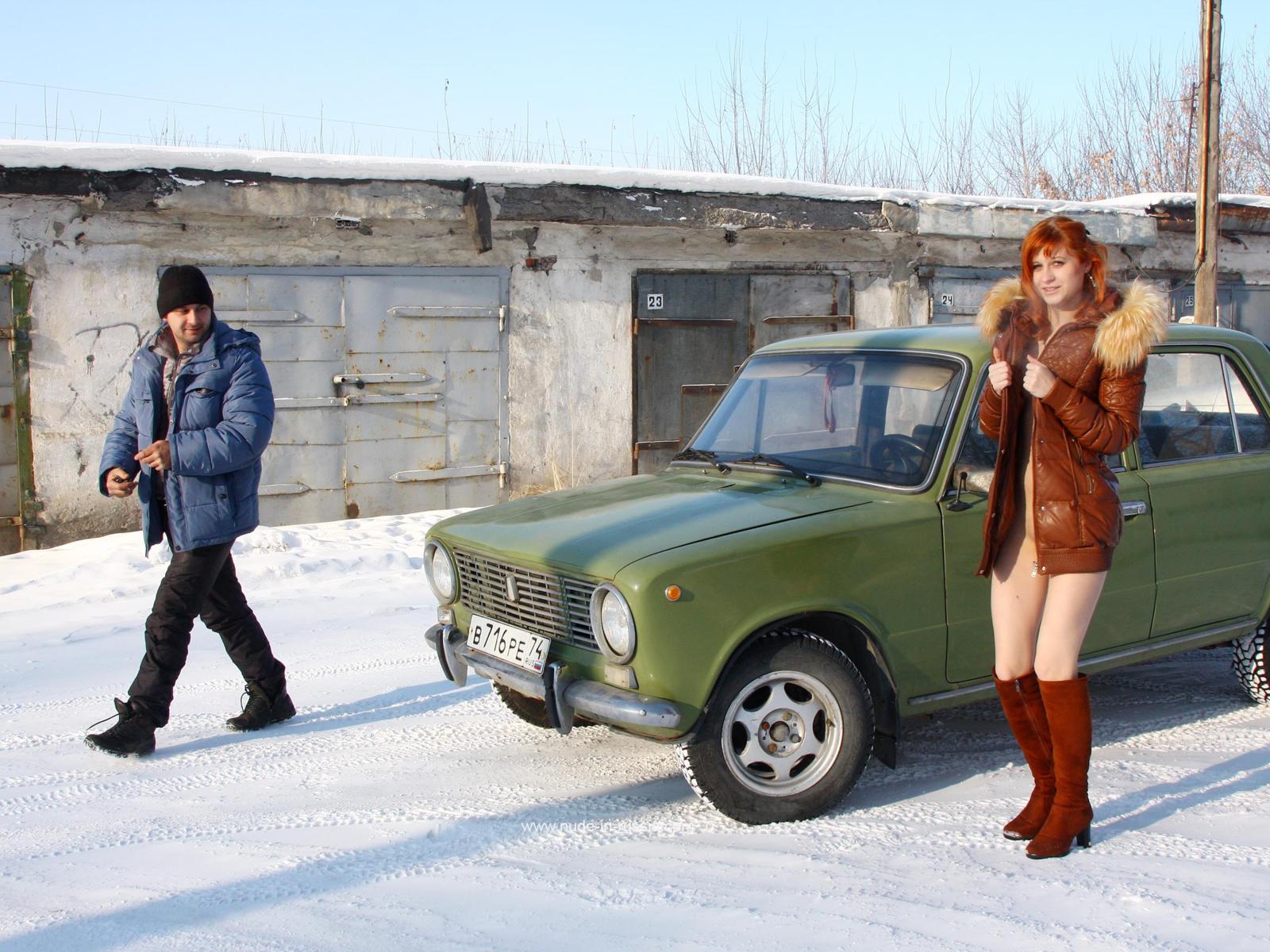 car, lada, girl, victoria a, vaz 2101, legs, garage