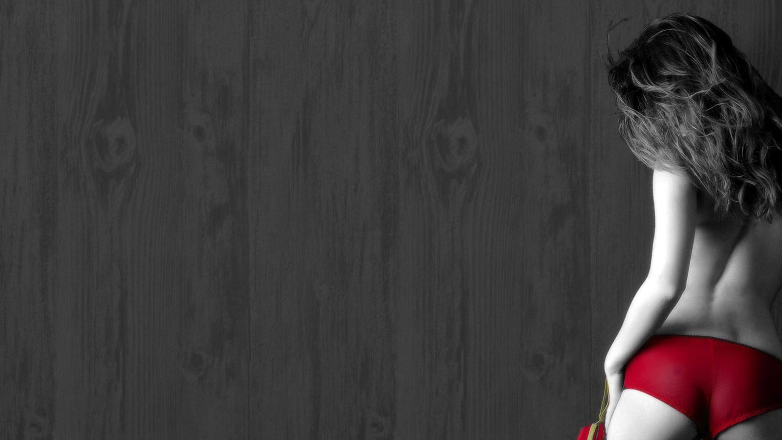 lingerie, ass, red thong