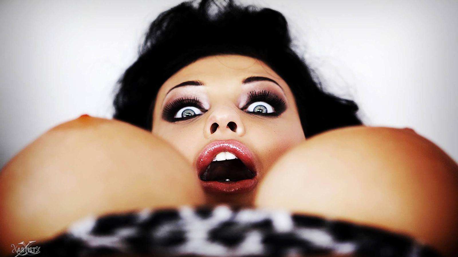 aletta ocean, tits, lingerie, bikini, huge tits, knockers, funbags, close up, eyes, face, open mouth, great view