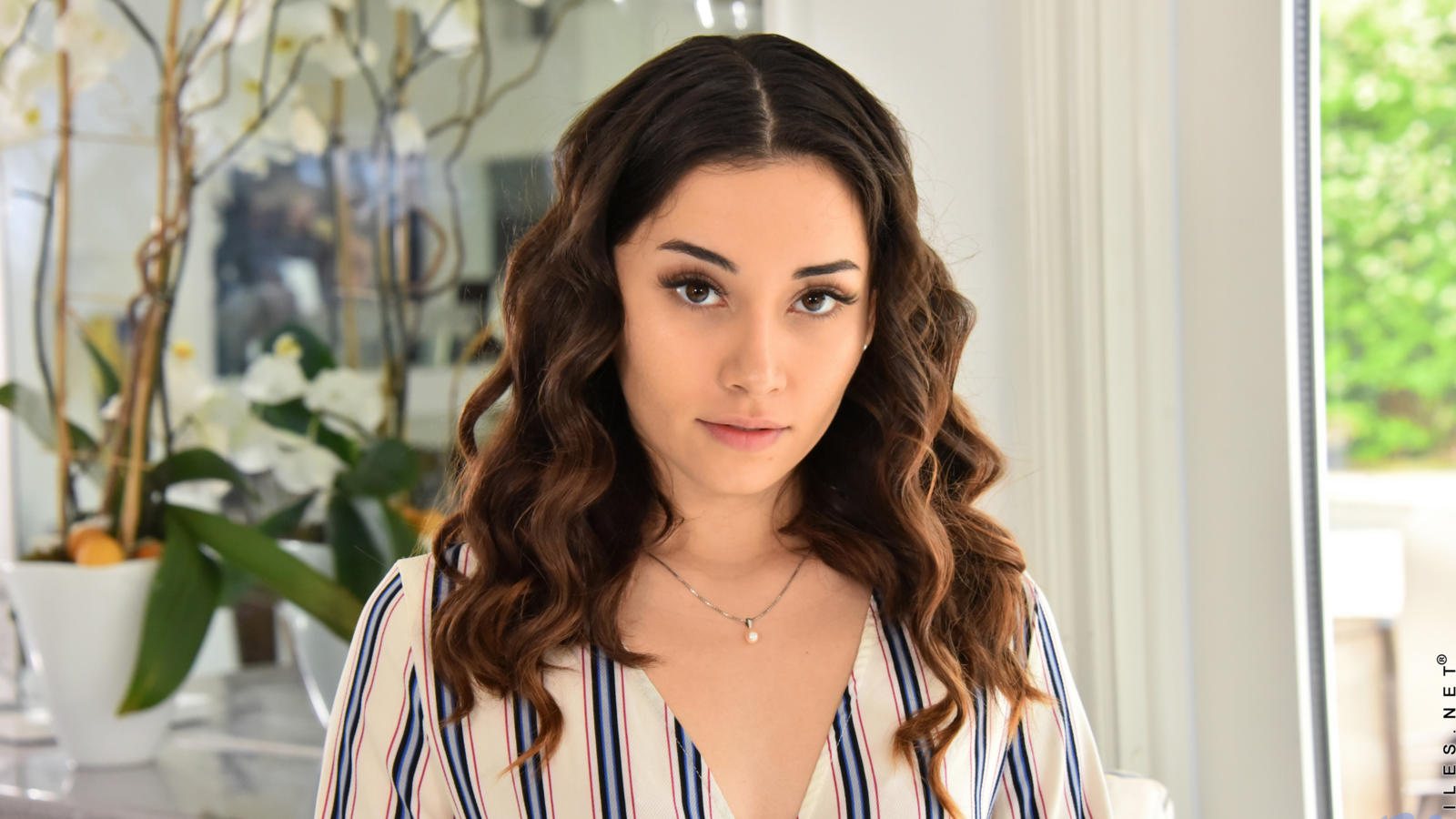 aria lee, brunette, non nude, cute, face, eye contact