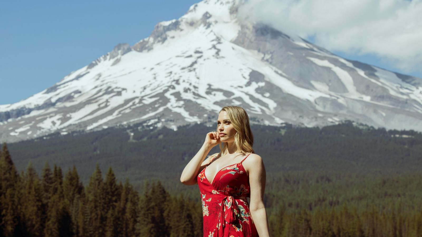 mia malkova, casual, mountain, dress, non nude