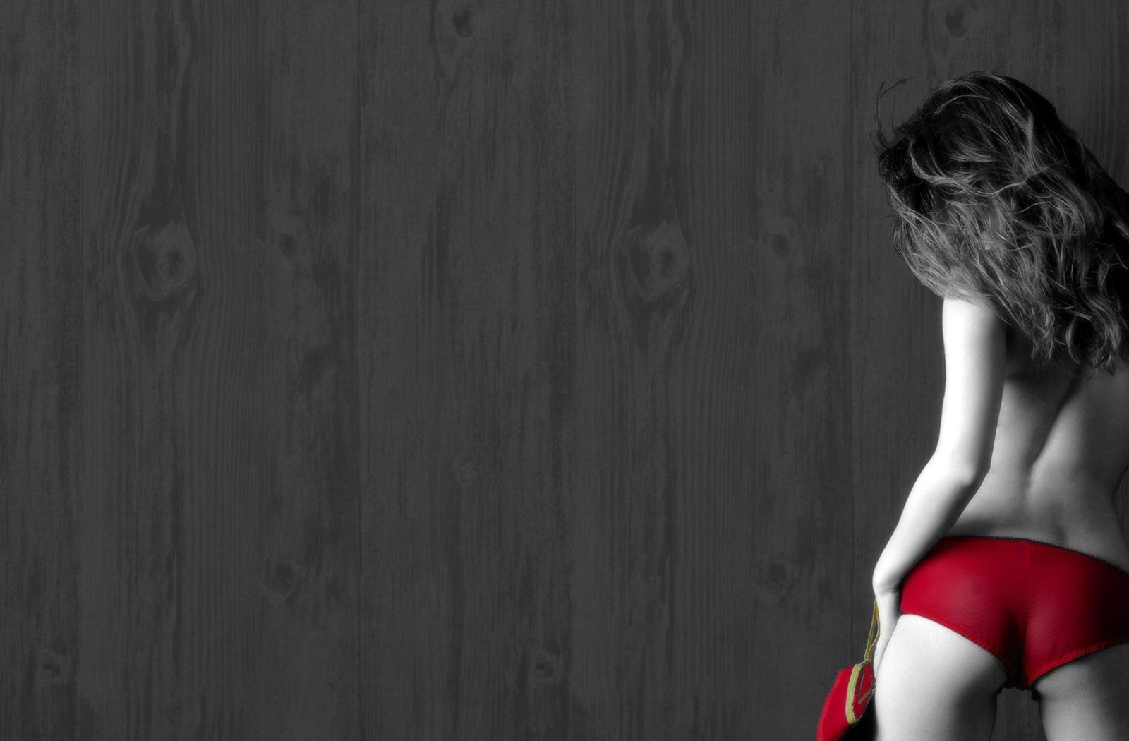 lingerie, ass, red thong