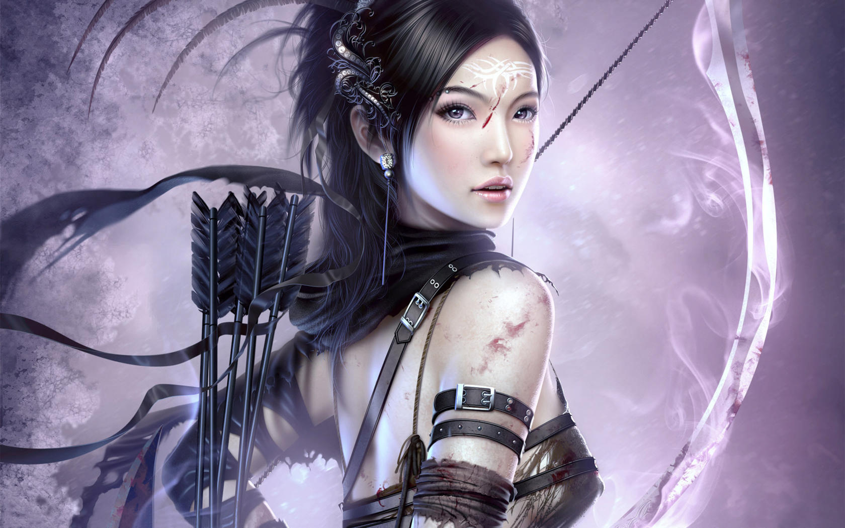 fantasy, girl, bow, arrow