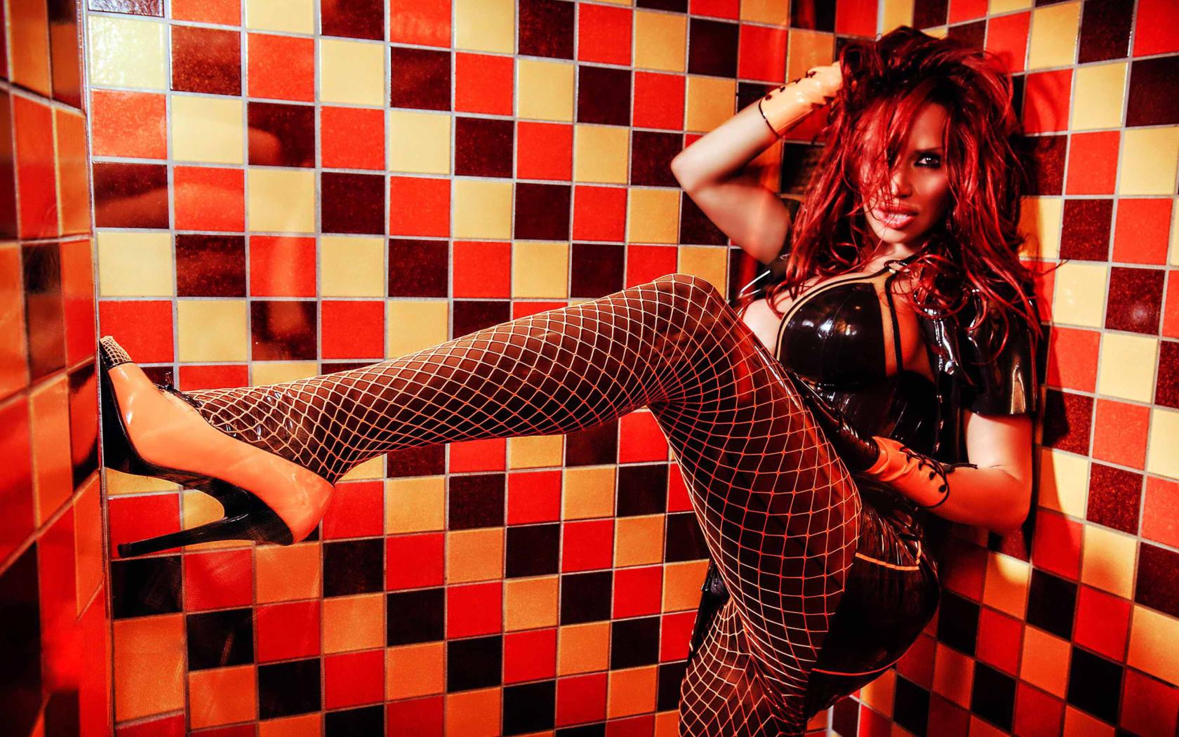 bianca beauchamp, bikini, red, fetish, redhead, big tits, melons