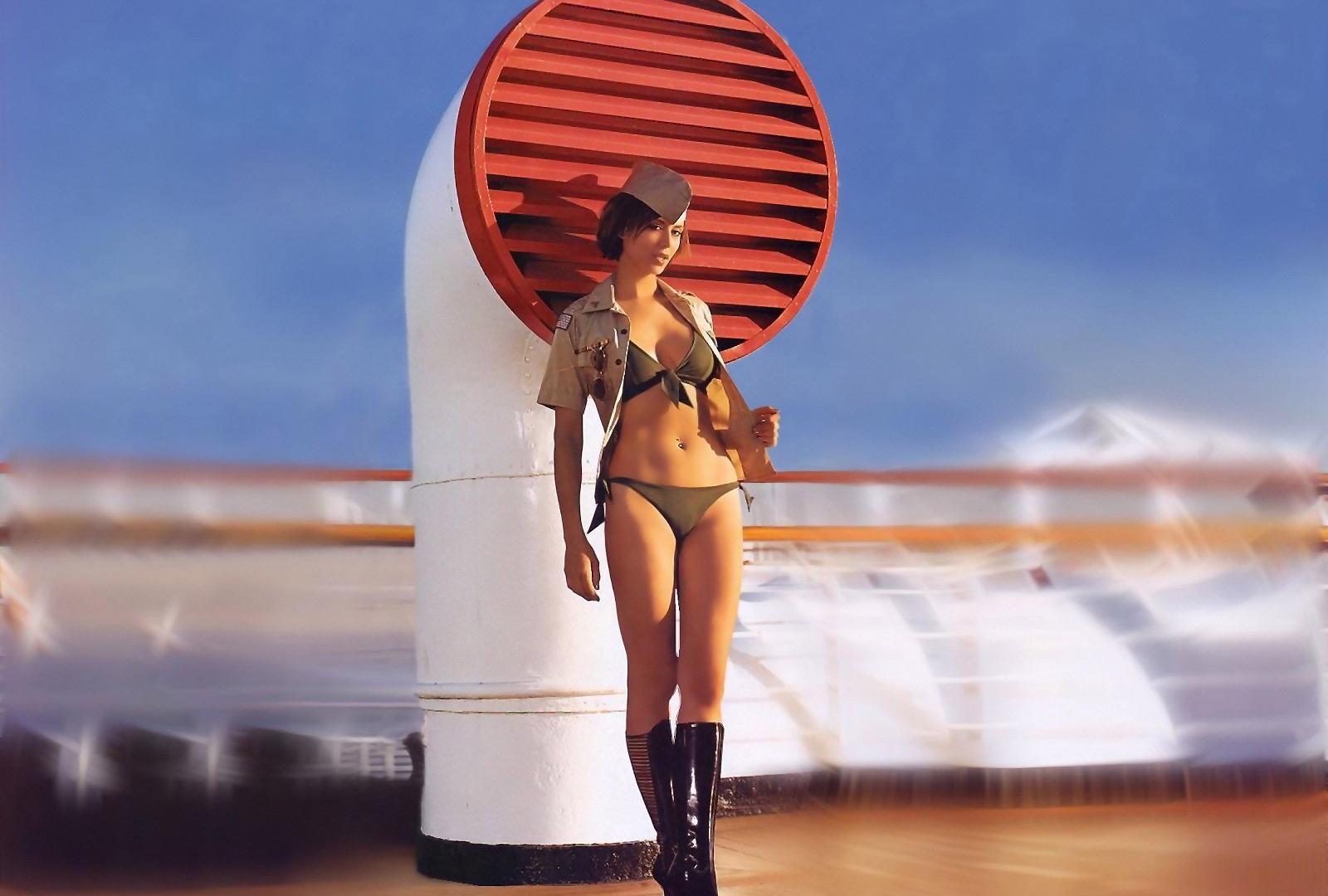 catherine bell, actress, lingerie, boots, milf