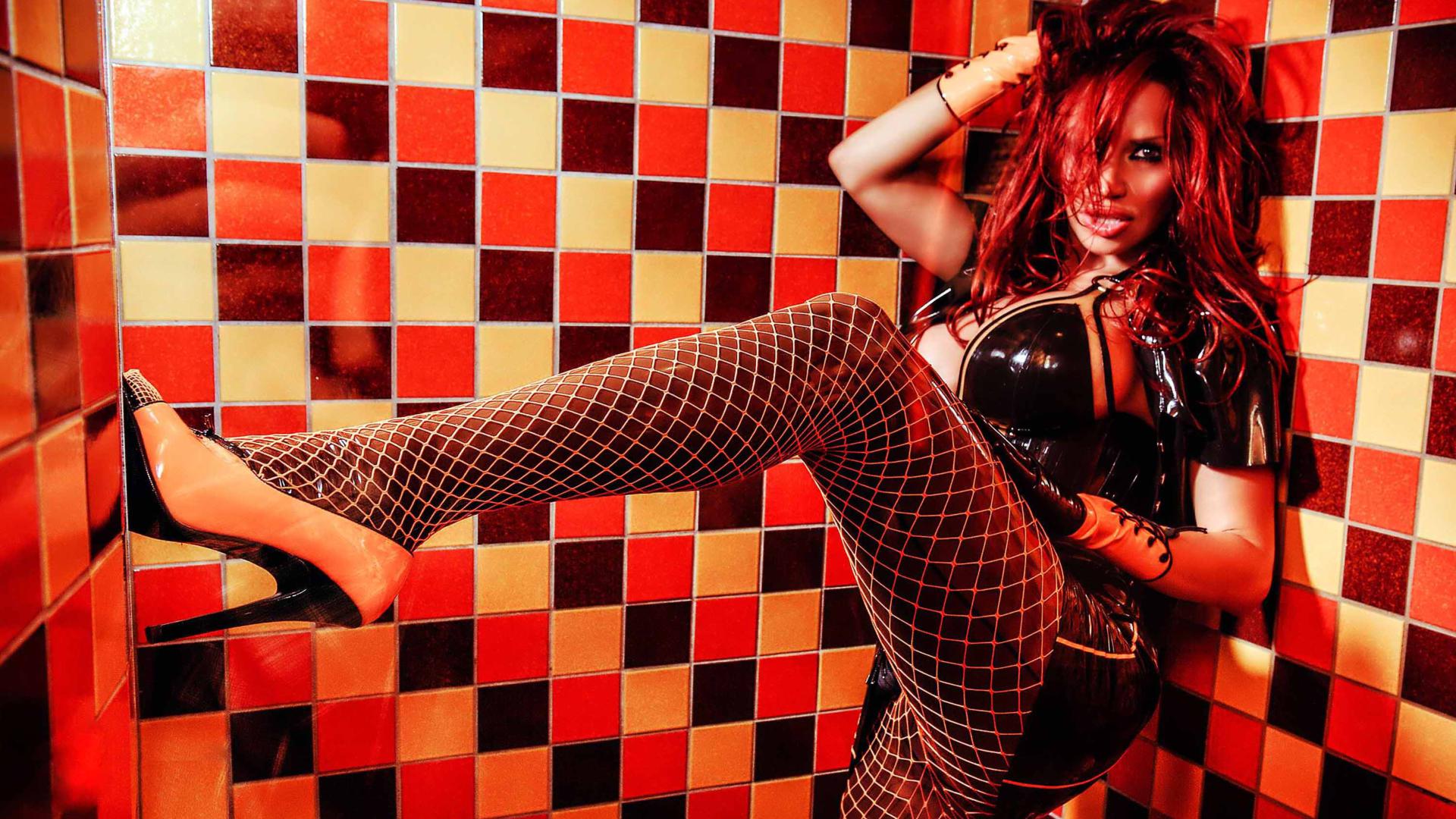 bianca beauchamp, bikini, red, fetish, redhead, big tits, melons