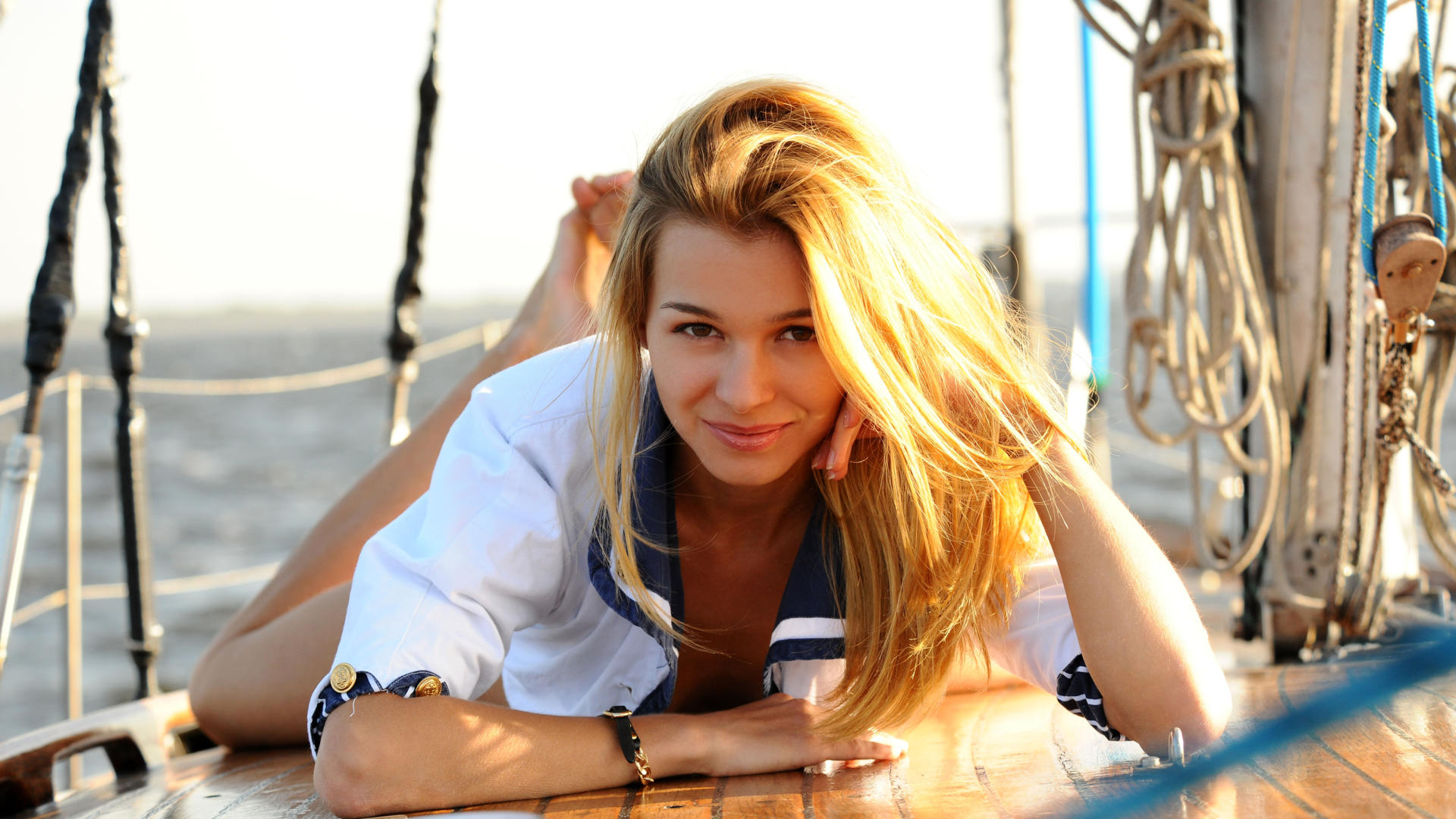 kaleesy, carin e, sexy girl, adult model, redhead, yacht, smile