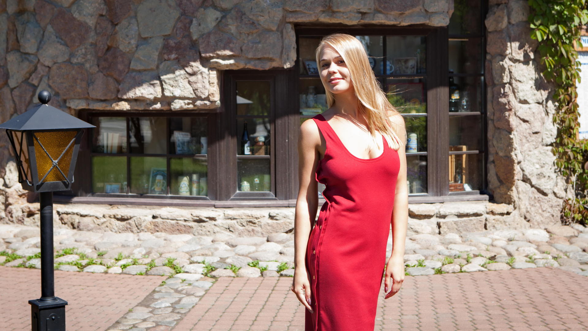 sarika a, red dress, outside, smile, blonde, darina a, darina nikitina, davina, kitty, sarika