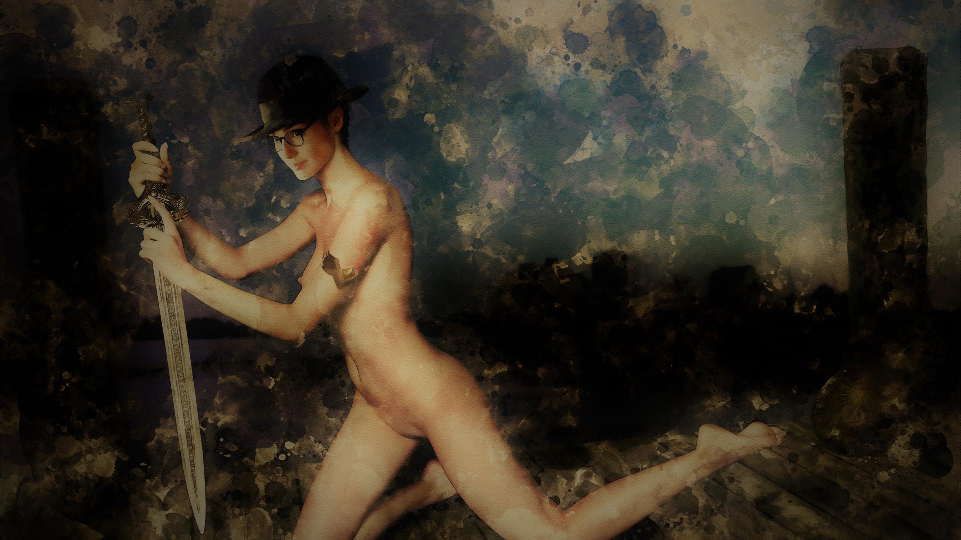 gal gadot, fake, celebrity fake, nude, bu-ra-ti-no, skinny, sword